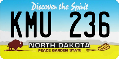 ND license plate KMU236