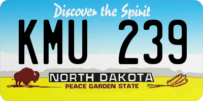 ND license plate KMU239