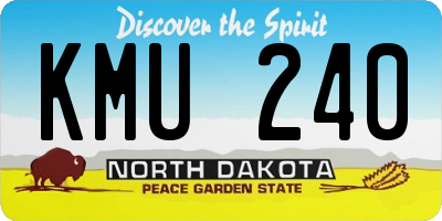 ND license plate KMU240