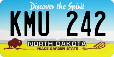 ND license plate KMU242
