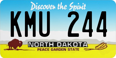 ND license plate KMU244