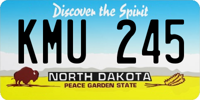 ND license plate KMU245