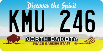 ND license plate KMU246