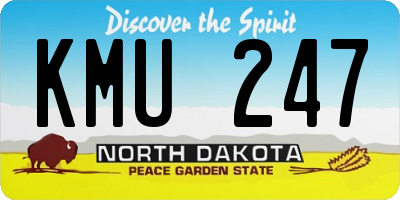 ND license plate KMU247