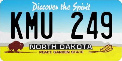 ND license plate KMU249