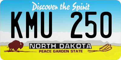 ND license plate KMU250