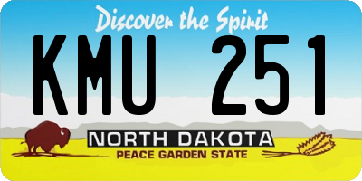 ND license plate KMU251