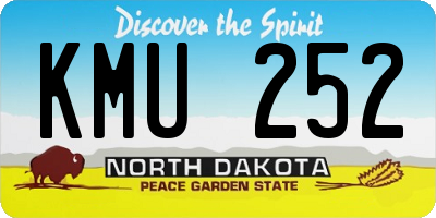 ND license plate KMU252