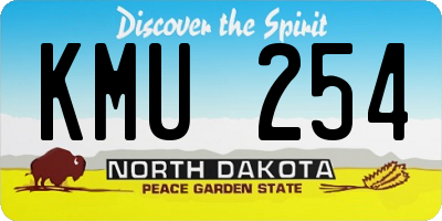 ND license plate KMU254