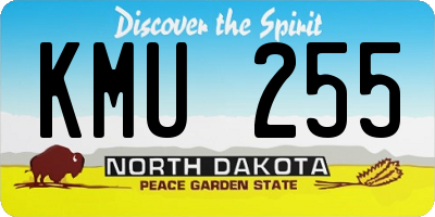ND license plate KMU255