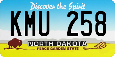 ND license plate KMU258