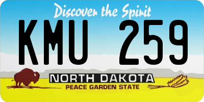 ND license plate KMU259