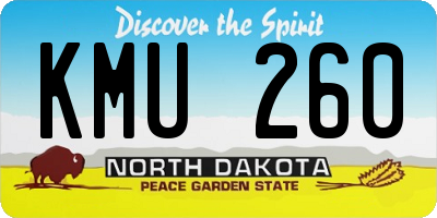 ND license plate KMU260