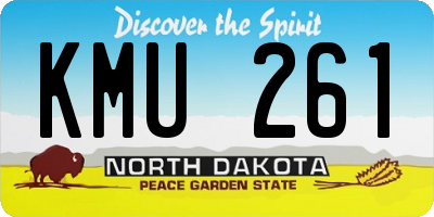 ND license plate KMU261