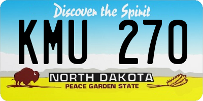 ND license plate KMU270