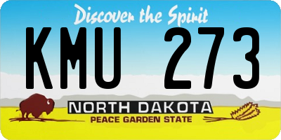 ND license plate KMU273