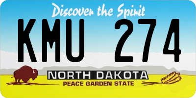 ND license plate KMU274