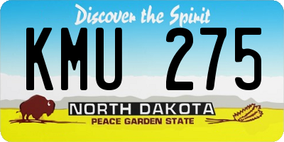 ND license plate KMU275