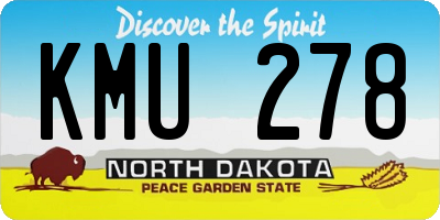 ND license plate KMU278
