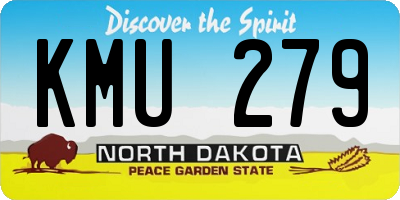 ND license plate KMU279