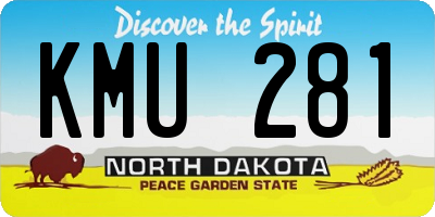 ND license plate KMU281