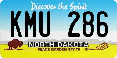 ND license plate KMU286