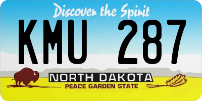 ND license plate KMU287