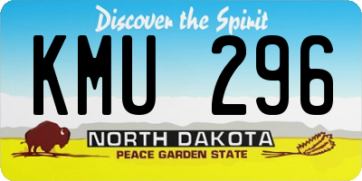 ND license plate KMU296