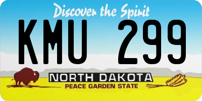 ND license plate KMU299