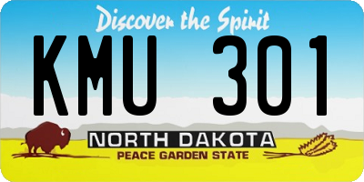 ND license plate KMU301