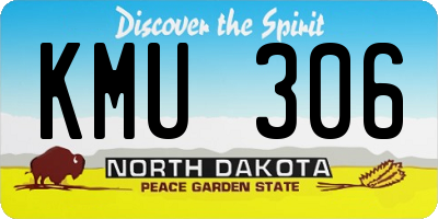ND license plate KMU306