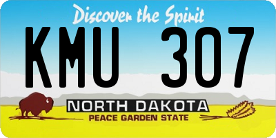 ND license plate KMU307