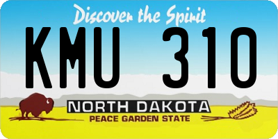 ND license plate KMU310