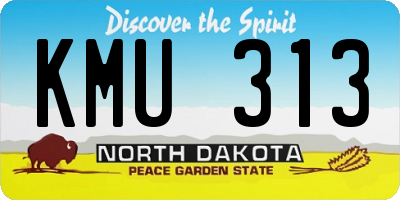ND license plate KMU313