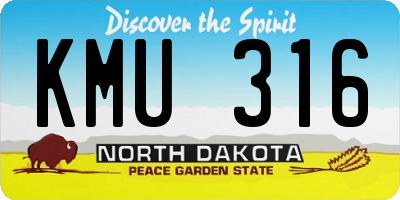 ND license plate KMU316