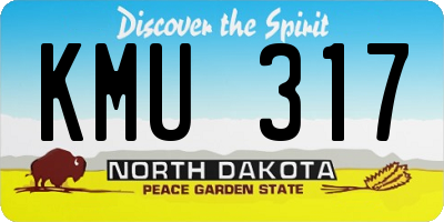 ND license plate KMU317