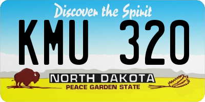 ND license plate KMU320