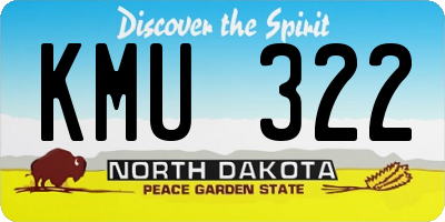 ND license plate KMU322