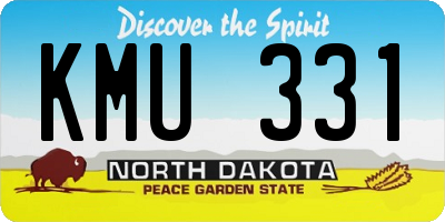 ND license plate KMU331