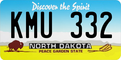 ND license plate KMU332