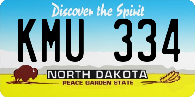 ND license plate KMU334