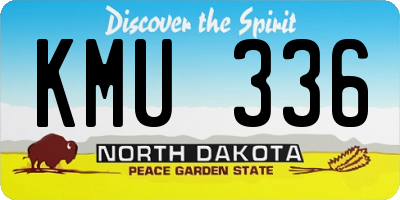 ND license plate KMU336
