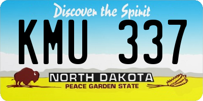 ND license plate KMU337