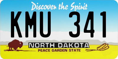 ND license plate KMU341