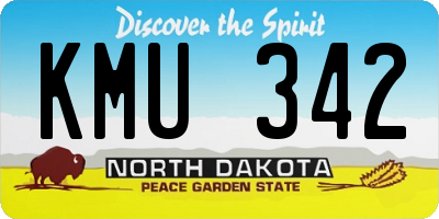 ND license plate KMU342