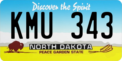 ND license plate KMU343