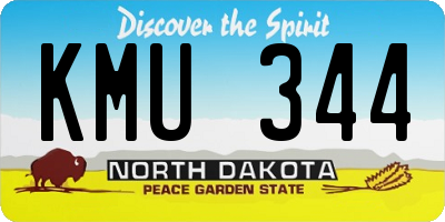 ND license plate KMU344
