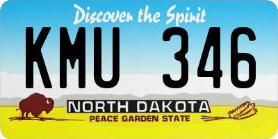 ND license plate KMU346