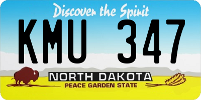 ND license plate KMU347