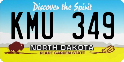ND license plate KMU349
